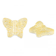 Glass bead 16mm Butterfly - Yellow
